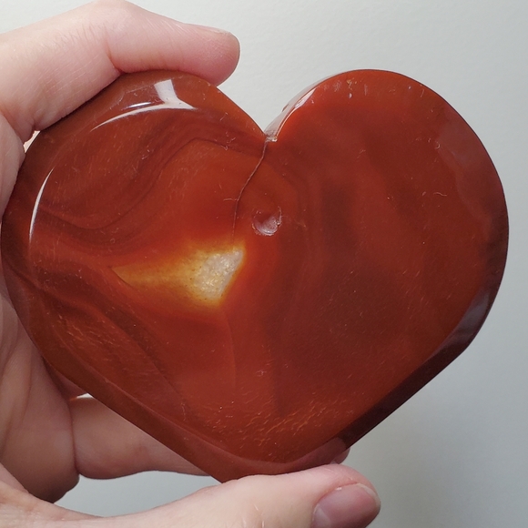 Carnelian Crystal Heart With Druzy - Picture 8 of 9